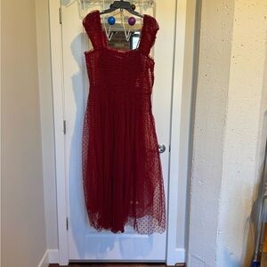Dôen Pamelina Midi Dress, Rosso